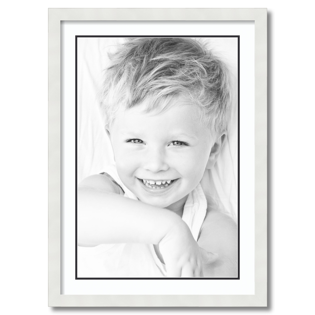 16x24 Opening ArtToFrames Matted 20x28 White Picture Frame with 2" Double Mat